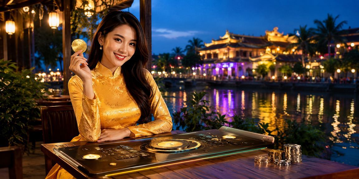 Người dùng tại Huế xem kèo thể thao trên điện thoại với trang phục áo dài truyền thống