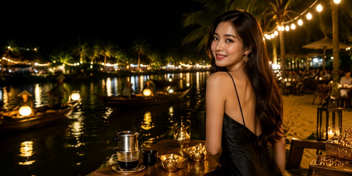 Người đàn ông tại vùng Mekong thư giãn bên cà phê và theo dõi kết quả cá cược thể thao trên điện thoại